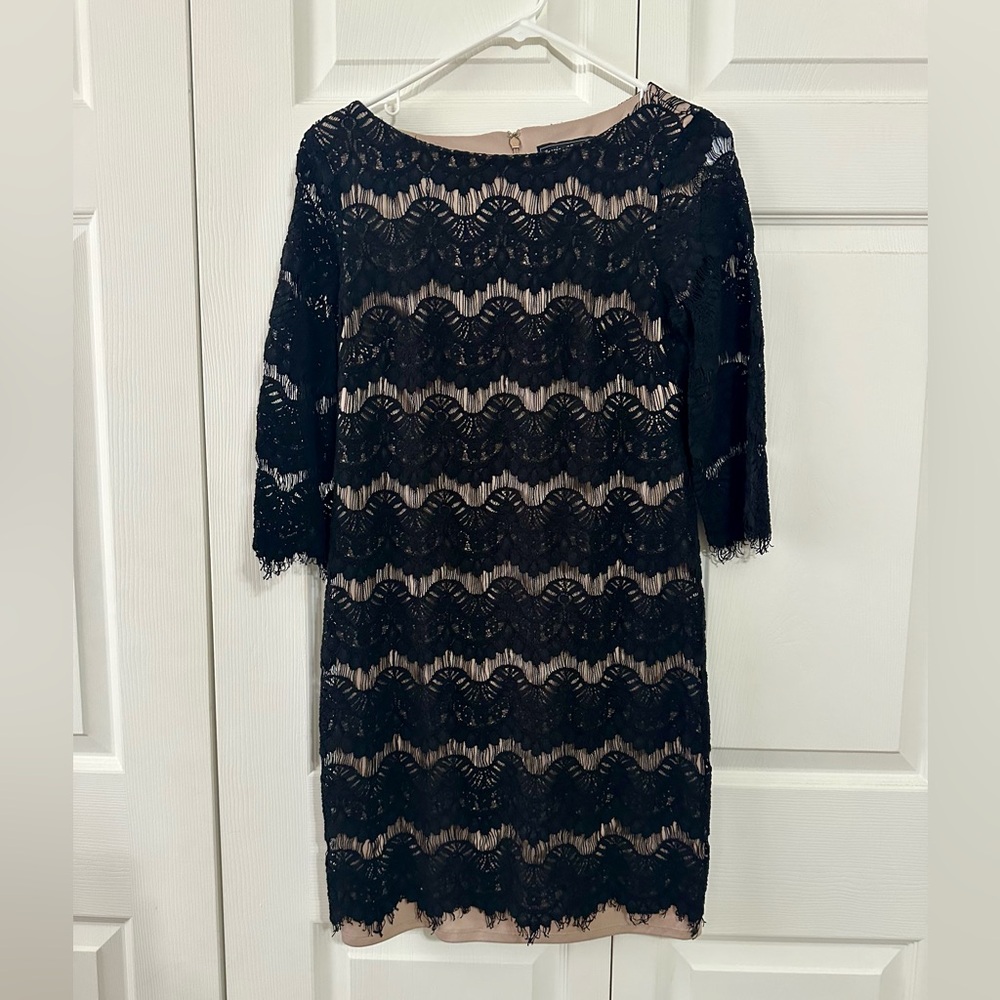 Jessica Howard Black Lace Long Sleeve Dress